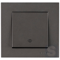 Вимикач одноклавішний ПЕРЕХРЕСТНИЙ Arvia Electric KAREN Антрацит (20 06 2000 214)